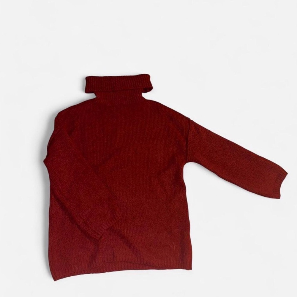 PrettyGarden Red Oversized Turtleneck Sweater – Size Medium